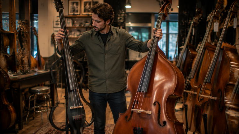 Comparación entre contrabajo eléctrico y acústico para músicos